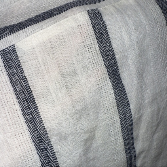 Soft Surroundings Striped Oversized Linen Blend Lagonlook Beach Vacation Dress - Picture 6 of 16